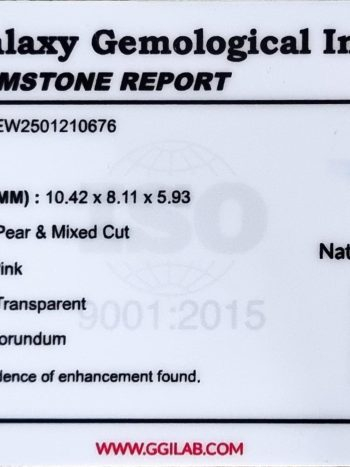 Natural Padparadscha Sapphire 3.80 ct Pear Cut – Orangish Pink, Untreated, Certified